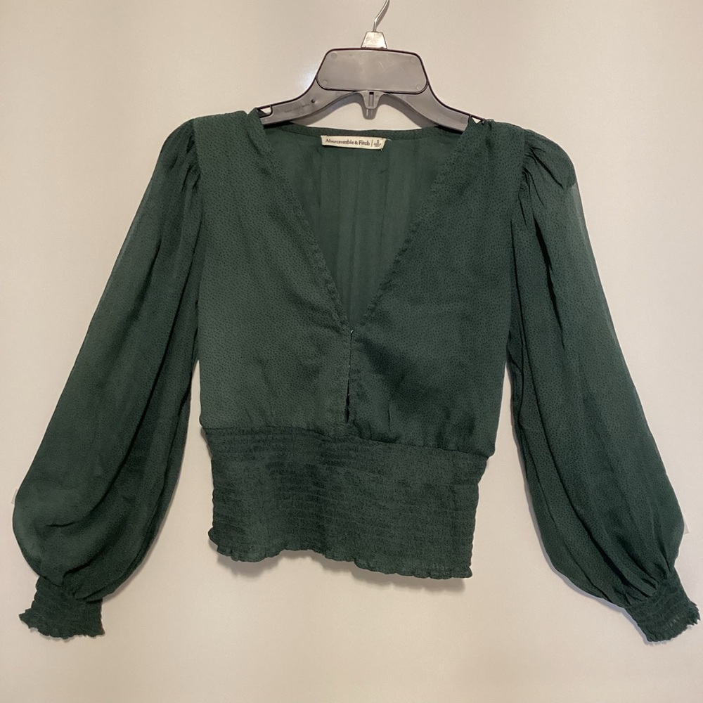 Abercrombie & Fitch Puff Sleeve Sheer Blouse